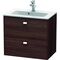 Duravit WT-Unterbau BRIOSO COMPACT Griffe chr 553x620x389mm kastanie dunkel