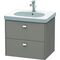 Duravit Waschtischunterbau BRIOSO Griffe chrom 563x620x469mm basalt matt
