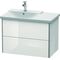 Duravit Waschtischunterbau XSQUARE Be links 565x810x473mm weiß hochglanz