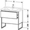 Duravit Waschtischunterbau XSQUARE 805x610x473mm aubergine seidenmatt