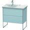 Duravit Waschtischunterbau XSQUARE Be li 805x810x473mm lichtblau seidenmatt