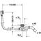 Duravit Ab-/Überlaufgarnitur QUADROVAL mit Bodenzulauf Flexschlauch lang chrom
