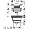 Ablaufgarnitur PUSH-OPEN AXOR f WT- u Bidetmischer polished gold optic