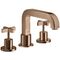 3-Loch-Wannenrandarmatur AXOR CITTERIO DN 15 mit Kreuzgriffen polished red gold