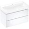 HG Waschtischunterschrank Xevolos E 980x555x475mm Ko mweiß Fr weiß metallic
