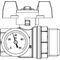 OV Kugelhahn m Thermo bl Flügelgriff 3/4Zoll IGx1Zoll AG