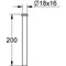 Grohe Urinalspülrohr d= 18mm 200mm chr