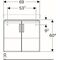 Eckwaschtisch-Unterschr. RENOVA COMFORT 690x604x550mm Fr Lack hellgrau hochglanz