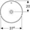 Geberit Einbauwaschtisch VariForm rd d= 400 o HL m ÜL Use glasiert weiß