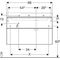 Geberit Waschtischunterschrank XENO² 880x530x462mm Siphonaus re La matt/greig