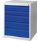 Schubladenschrank BK 600 H800xB600xT600mm grau/blau 5 Schubl.Einfachauszug