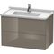 Duravit Waschtischunterbau L-CUBE 469x820x558mm flannel grey hochglanz