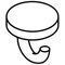 Hewi Haken SERIE 477 50mm, Rosette d= 50mm aquablau