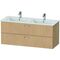 Duravit Waschtischunterbau XBASE 1275x475mm, 2 Schubkästen eiche natur