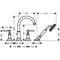 4-Loch Fliesenrandarmatur AXOR MONTREUX DN 15 m Hebelgr. stainless steel optic