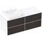 HG Waschtischunterschrank Xevolos E 1370x555x550mm Ko mweiß Fr eiche deunkel