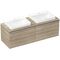 HG Waschtischunterschrank Xelu Q 1560x485x550mm eiche natur Griff chrom