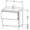 Duravit Waschtischunterbau L-CUBE 670x469mm 2 Au we hgl ES Ahorn mitte
