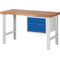 Werkbank Ser.BK 650 B1500xT700xH790-1140mm Buche grau blau 2 Schubl.PROMAT