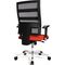 Bürodrehstuhl m.Punktsynchrontechnik schwarz/rot 450-550mm Trgf.110kg
