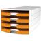 HAN Schubladenbox IMPULS 1013-51 DIN A4/C4 4Fächer offen ws/or