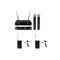 OMNITRONIC Set UHF-E2 Funkmikrofon-System + 2x BP + 2x Lavaliermikrofon 527.5/529.7MHz