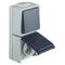 Schalter-/Steckdose Aus-/Wechsel 230V 10/16A IP54 hellgrau/stahlblau Aufputz