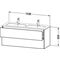 Duravit Waschtischunterbau L-CUBE 1290x481mm 2 Schubk ta s-matt ES Ah Mi.