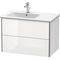 Duravit Waschtischunterbau XSQUARE 810x560x478mm 2 Sk we s-matt ES NB Mi.