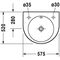 Duravit Waschtisch ARCHITEC m ÜL HLB 575x520mm HL-Vorstich weiß
