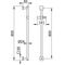 Keuco Brausestange IXMO 855mm Rosette eckig alu-fin