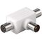 Koax-T-Adapter: doppelte Koax-Buchse > Koax-Stecker- VPE: 10