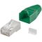 RJ45-Stecker, CAT 5e STP geschirmt mit Knickschutztülle, Grün- VPE: 10