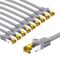 RJ45-Patchkabel CAT 6A S/FTP (PiMF), 500 MHz mit CAT 7 Rohkabel, 5 m, grau, 10er-Set, 5m- VPE: 1