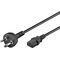 Kaltgerätekabel Dänemark Typ K, 2 m, Schwarz, (3*0,75 mm²)- VPE: 1