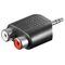 Cinch-Adapter, AUX-Klinke 3,5-mm-Stecker zu 2x Stereo-Buchse, Klinke3,5mmStecker(3-Pin,stereo)- VPE: 10