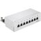 CAT 6a Mini Desktop-Patchpanel, 8 Port, (1 HE), Grau- VPE: 1