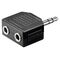 Kopfhörer-Adapter AUX, Klinke 3,5 mm 1 zu 2, Klinke3,5mmStecker(3-Pin,stereo)- VPE: 10