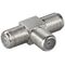 F-Adapter, T-Stück: F-Buchse > doppelt F-Buchse- VPE: 10