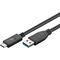 USB-C™-Kabel USB 3.2 Gen 2, 3 A, 1 m, schwarz, 1m- VPE: 1