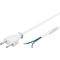 Kabel mit Eurostecker zum Konfektionieren, 1,5 m, Weiß, (2*0,75 mm²), Weiß- VPE: 1
