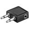 Flugzeug- / Reise-Kopfhörer-Adapter AUX-Klinke 3,5-mm-Buchse, 2xKlinke3,5mmStecker(2-Pin,mono)- VPE: 10