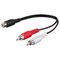 Audio Y-Kabeladapter, 2x Cinch-Stecker zu 1x Stereo-Cinch-Buchse, 0.2m- VPE: 1