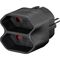 Steckdosenadapter, Schwarz- VPE: 1