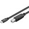 USB-C™ auf B Kabel, schwarz, 1m- VPE: 1