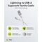 Lightning auf USB-A Supersoftes Textilkabel mit Metallsteckern, 2 m, 2m- VPE: 1