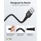 USB-C™ auf USB-A Supersoftes Textilkabel mit Metallsteckern, 3 m, schwarz, 3m- VPE: 1