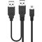 USB 2.0 Hi-Speed Dual-Power-Kabel, schwarz, 0.6m- VPE: 1