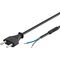 Kabel mit Eurostecker zum Konfektionieren, 1,5 m, Schwarz, (2*0,75 mm²), Schwarz- VPE: 1