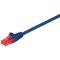 CAT 6 Patchkabel, U/UTP, blau, 0.5m- VPE: 1